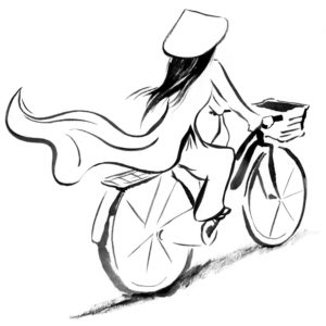 Vietnamese girl on a bicycle